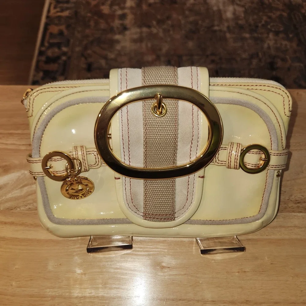 Vintage Juicy Culture Clutch In‎ Cream Patent Leather W Dustbag Flaw